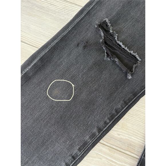 Pistola Black Distressed Straight Leg High Rise Denim Jeans 26 Grunge Streetwear - Picture 6 of 7